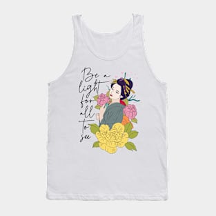 Be a light for all to see Japanese floral inspirational design Tank Top